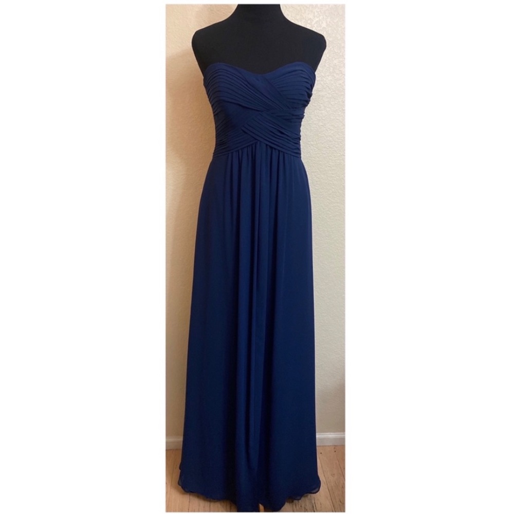 Dress Navy Blue Strapless Bridesmaid